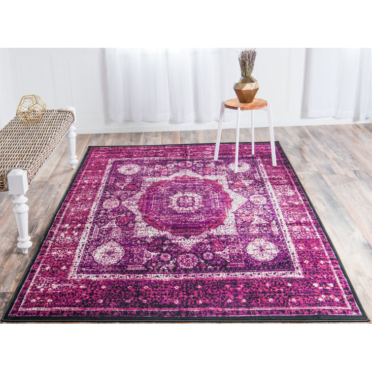 Bungalow Rose Yareli Oriental Pink/Purple Area Rug & Reviews Wayfair